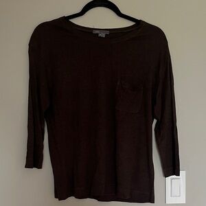 Vince Dark Brown Long Sleeve Tee